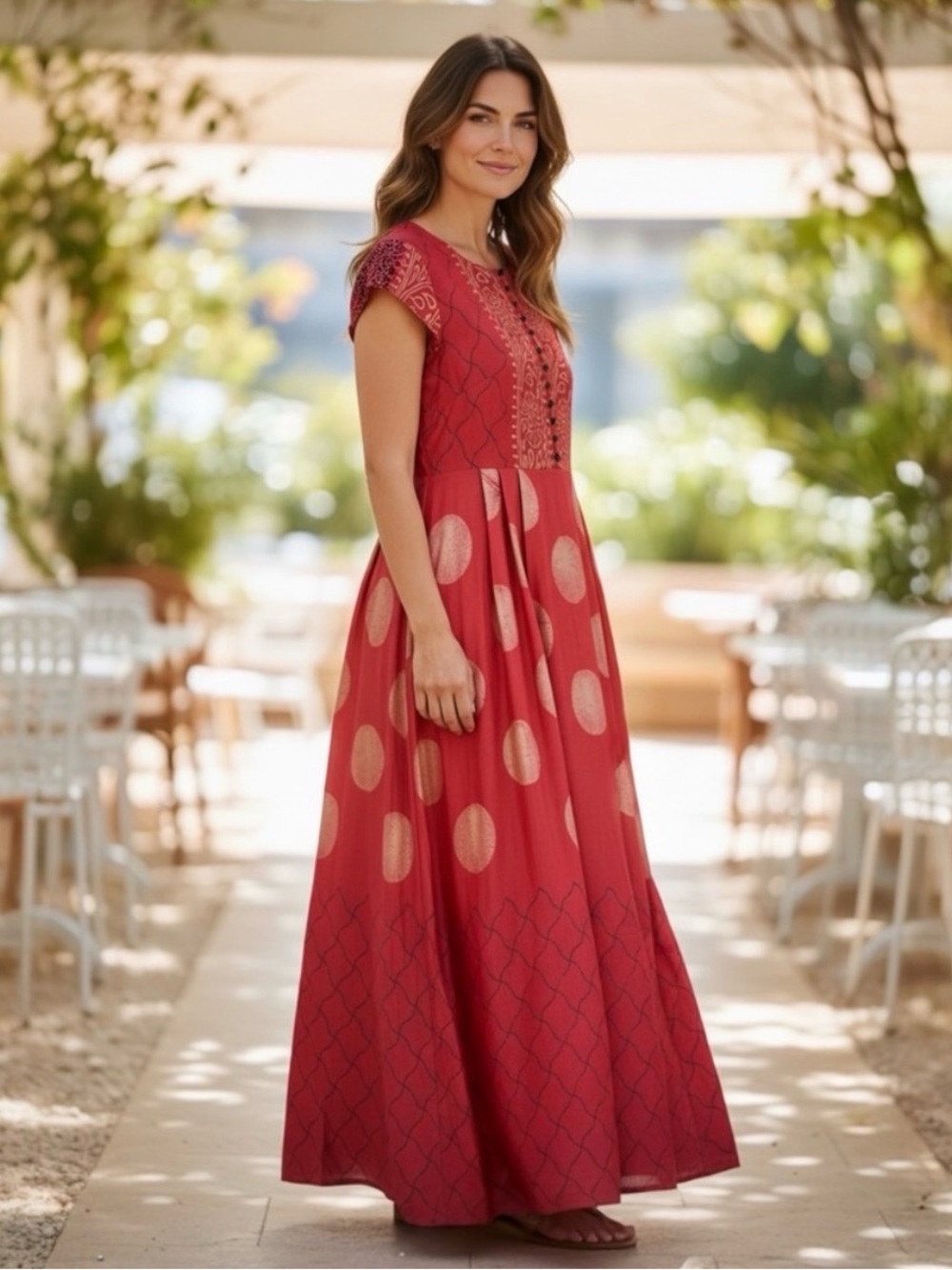 NEERUS SILK MAXI DRESS SZ XL